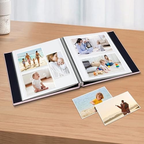 Large Photo Album Self Adhesive Scrapbook Album for 4×6 5×7 8×10 Pictures DIY Magnetic Linen Cover Album 40 Pages for Family Wedding Gifts with Metal Pen and Plastic Board thumbnail 2