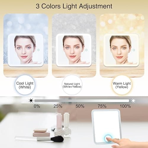 Relavel Travel Makeup Bag With LED Mirror, Cosmetic Train Case with Light up Mirror, Portable Makeup Artist Organizer Bag with Adjustable Dividers, Makeup Brush Holder Storage, Black thumbnail 3