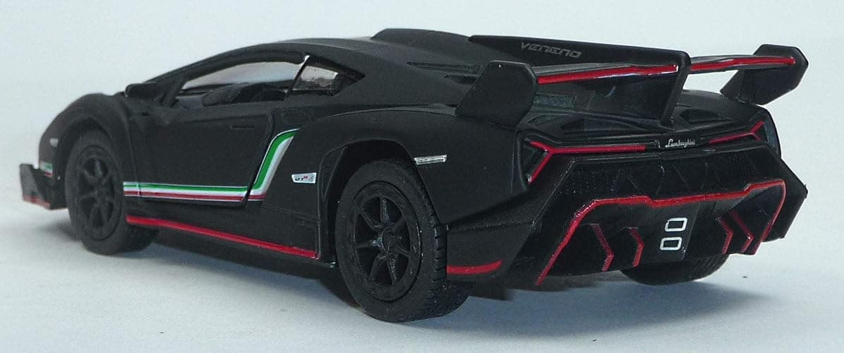 KiNSMART Lamborghini Veneno 1:36 Scale 5 Inch Die Cast Metal Model Toy Super Car (Black (Matt)) thumbnail 4