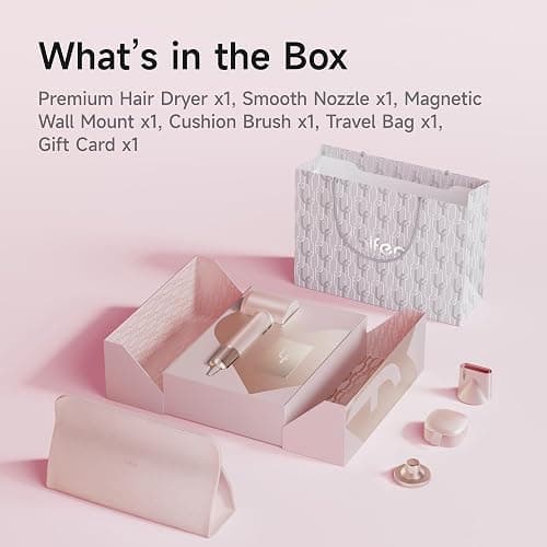 Laifen Premium High-Speed Hair Dryer Love-Bound Box, Professional Ionic Portable Blow Dryer with 110,000 RPM, Lightweight, Low Noise, 360° Magnetic Styling Attachment, Wall Mount, Travel Bag, Gift Box thumbnail 2