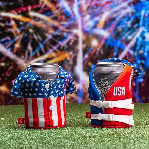 Puffin - The Liberty Life Vest - Insulated 12 oz Can Cooler I Beer Bottle & Soda Can Insulator, Keep Drinks and Beverages Cold thumbnail 7