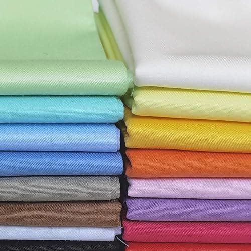 Mililanyo 16pcs 18 x 22 inches Cotton Fabric Premium Solid Precut Fabric Pure Quilting Fat Quarter Bundles Patchwork for Sewing DIY Craft thumbnail 6
