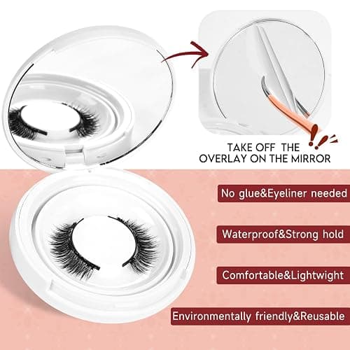 Higu clace Magnetic Eyelashes 1 Pairs Magnetic Eyelashes with Applicator Soft Magnetic Lashes Natural Look Wispy Magnet Lashes Without Eyeliner Easy to Wear and Remove (DJCX-A02) thumbnail 5