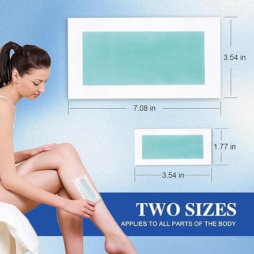 Wax Strips - (60 Count), 10 Calming Oil Wipes Hypoallergenic For Hair Removal, For Women and Men, Face Waxing Kit For Women, Body Wax Strips - Brazilian Waxing, Suitable For All Skin Types. thumbnail 7