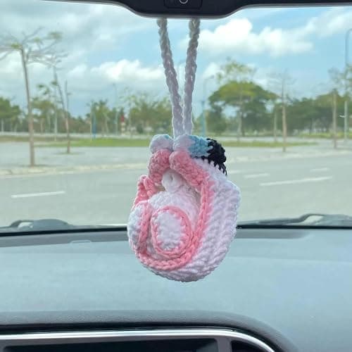 Crochet Spider Hanging Ornament, Cute Hero Rearview Mirror Decoration, Handmade Spider Amigurumi Plush, Car Charm Gift for Him or Her, Funny Car Accessory thumbnail 7