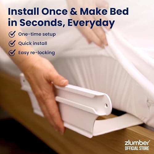 Zlumber Sidelock Bed Sheet Holder, Side Sheet Holder for Fitted Sheets, Helps Secure Loose Sheets on Mattress Sides thumbnail 7