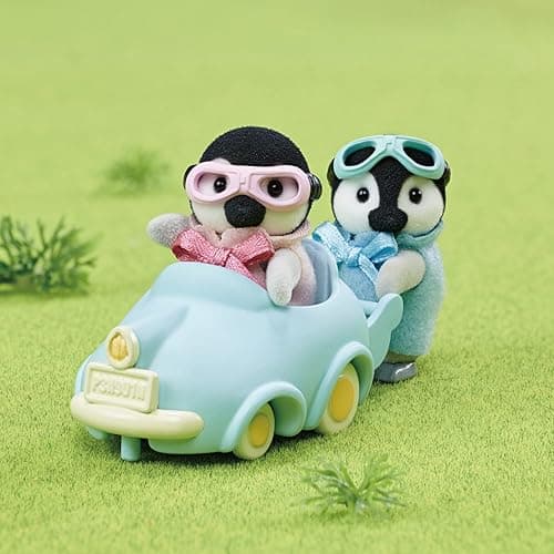 Calico Critters Penguin Babies Ride 'n Play - Doll Playset with 2 Poseable Figures, Pushcart & More! - Penguin Babies Ride 'n Play thumbnail 4
