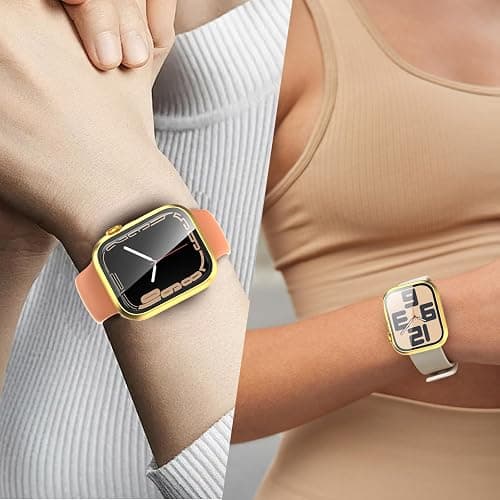 DNNBAO 6-Pack Case for Apple Watch SE 3/2nd Gen Series 6/5/4/SE 40mm with Tempered Glass Screen Protector, Ultra-Thin Full Shockproof Protective Bumper Cover for iWatch 40 mm thumbnail 6