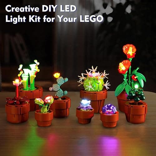 LocoLee Licht Kompatibel mit Lego Mini Pflanzen, Led Beleuchtungs Compatible with LEGO 10329 Icons Tiny Plants - Nur Lichter Set, Kein Modell thumbnail 4