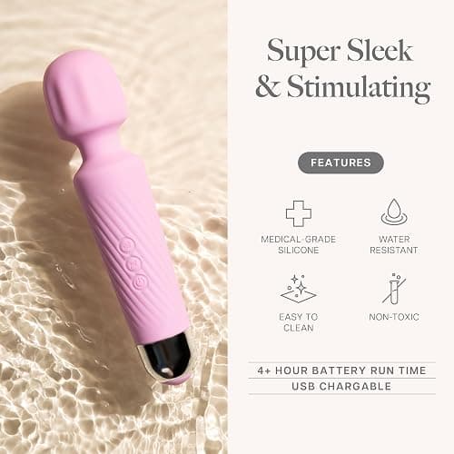 Ava Vibrator Sex Toys – Battery Life 4 Hours | Water Resistant Body Safe Silicone | Clitoral Vibrators Couples Sex Toy with Multi Patterns & speeds Vibrator for Women - Light Pink thumbnail 2