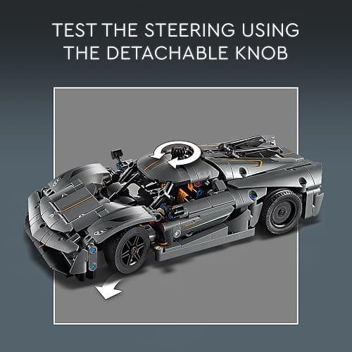 LEGO Technic Koenigsegg Jesko Absolut Grey Hypercar, Sports Car Building Toy Set for Boys and Girls, Vehicle Racing Car for Kids, Buildable Model Kit, Sports Car Toy, Motor Enthusiasts’ Gift, 42173 thumbnail 5