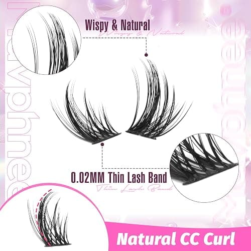 Natural Lash Clusters Kit Spiky Cluster Eyelash Extension Kit 120 Pcs CC-Curly Eyelash Clusters 10-16MM Wispy Individual Lashes Kit with Lash Bond and Seal and Eyelash Tweezers by Mavphnee thumbnail 4