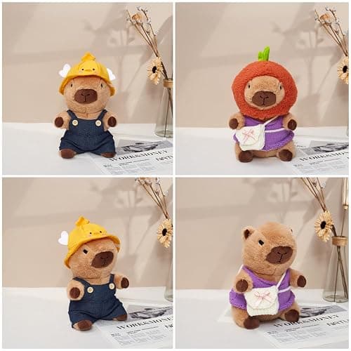 WESOPAN Capybara Plush Toy, Cute Stuffed Animals Kawaii Capibara Plush Pillow Christmas Birthday Easter Valentine's Day Gift for Kids Boys Girls (10 PCS) thumbnail 6