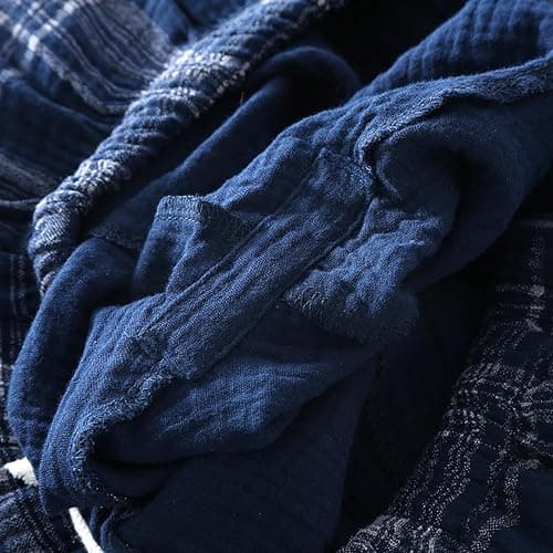 STMAHER 2 Pack Men's Cotton Pajama Bottoms Lightweight Sleep Lounge Pants Plaid Sleepwear Long Pj Pants With Pocket thumbnail 4