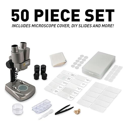 NATIONAL GEOGRAPHIC Dual LED Kids Microscope - 50+ pc Science Kit with 10 Prepared Slides & 10 DIY Blank Slides, Biology Experiment Activity, Microscope Kit for Kids 8-12 (Amazon Exclusive) thumbnail 4