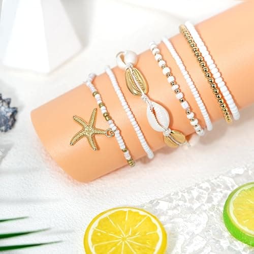 Palotay Handmade Summer Turtle Starfish Bracelets Bohemian Beaded Seashell Bracelets Set Adjustable Waterproof Summer Beach Surfer Bracelets Summer Vacation Jewelry Bahamas Souvenirs thumbnail 6