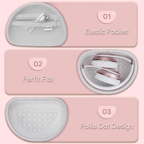 Case for Beats Solo3 /Solo 4 On-Ear Headphones, Portable Travel Hard Shell Storage Bag (Rose Gold) thumbnail 3