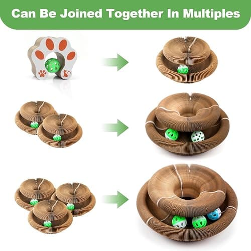 Goosheep Accordion Magic Organ Cat Scratcher Toys for Indoor Cats - Cardboard Cat Scratching Board Ball Scratcher Pad 1 Pack thumbnail 8