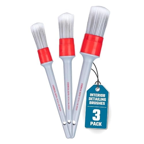 Chemical Guys All in the Details Interior Detailing Brush Set - 3-Piece Soft & Durable Car Detailing Brushes for Vents, Consoles, Buttons, Trim & Hard-to-Reach Areas in Cars, Trucks, SUVs & RVs - Image 1