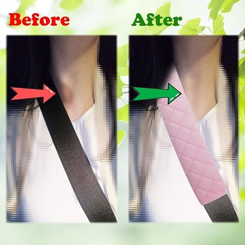tecooller Car Seat Belt Cover Pad, 5 Pack, Seatbelt Covers for Car Accessories, Soft Material, Car Seat Strap Pads, Pink 10.63 inches, Applicable for All Vehicles, Comfort for Neck Shoulders (5-Pink) thumbnail 6