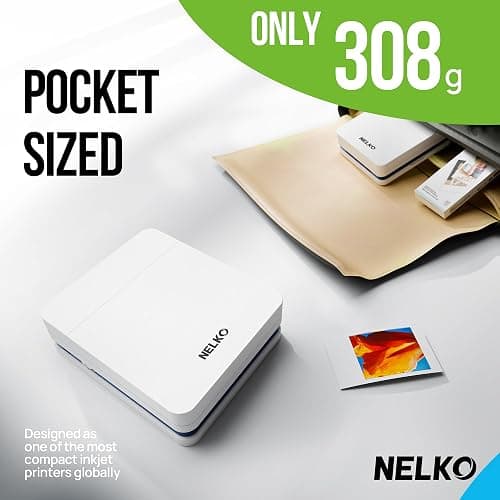 Nelko PP01 Photo Printer, 2x3 Portable Photo Printer, Mini Printer, White | Instant Color Inkjet Printer for Smartphone, Sticky-Back Photos, Bluetooth Compatible with iOS & Android, AI App Editing thumbnail 6