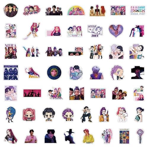 74Pcs Cute Anime Stickers, Cute Cartoon PVC Movie Decals, Perfect for Laptop, Phone Case, Helmet, Water Bottle, Travel Case, Guitar, Ideal Gift for Kids and Adults thumbnail 3