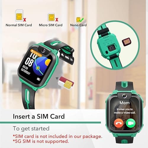 imoo Z1 Kids Smart Watch, Smart watch for Boys, Kids Smartwatch Phone with Long-lasting Video & Phone Call, IPX8 Water-Resistance (Z1, Green) thumbnail 4
