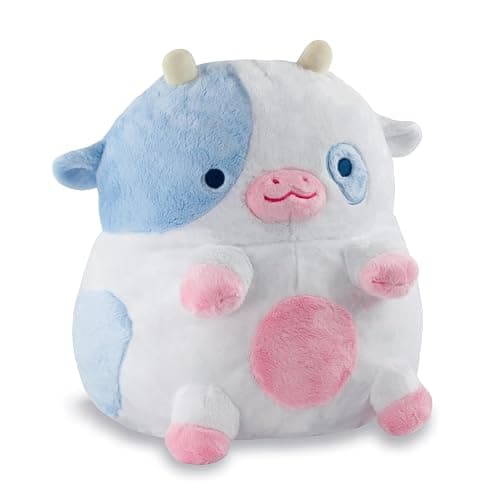 Heatable Scented Cow Plush for Period Cramp Relief & Emotional Support, Microwavable Soft Toy Plushies, Coolable Stuffed Animal for Anxiety, Cute Heating Pad for Pain Relief (Blueberry) - Image 1