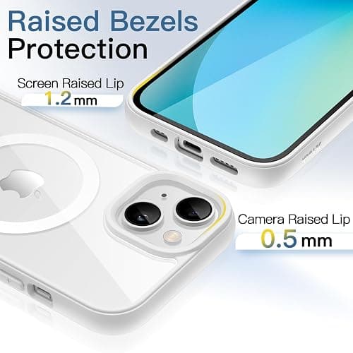 JETech Coque Magnétique pour iPhone 13 6,1 Pouces Compatible avec MagSafe, Étui Housse Antichoc Bumper, Cadre en TPU Mat de Couleur Unie, Dos Transparent Anti-Rayures (Lumière Stellaire) thumbnail 6