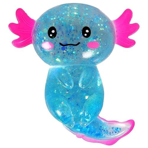Axolotl Squishy Stress Ball, Soft TPR Slow Rising Squeeze Toy, Cute Axolotl Fidget Toy for Stress Relief, Anxiety Calming Sensory Toy for Kids Adults(Blue Long Tail Axolotl) thumbnail 8