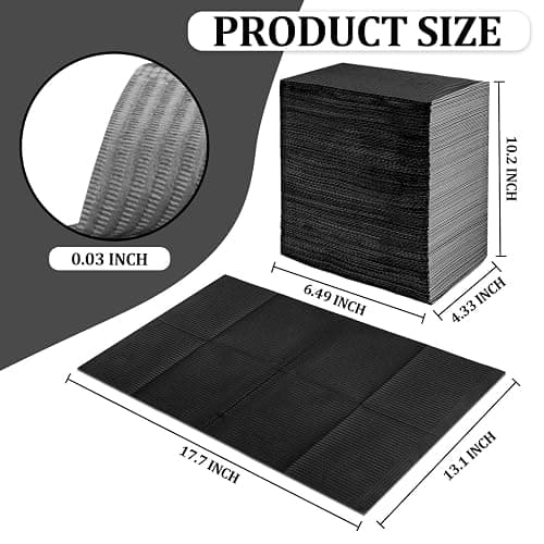 80Pcs Disposable Nail Mats - Fordable Nail Paper Towels for Table Acrylic Nail Practice Sheet, 13" x 18" 3 Ply Waterproof Nail Art Table Mats Clean Pads for Salon Manicure Tattoo (Black) thumbnail 2