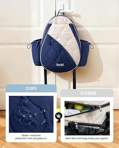 Sucipi Tennis Bag for Women and Men, Water-Resistant and Machine Washable Tennis Racket Backpack, Lightweight Sports Bag for Pickleball, Badminton thumbnail 4