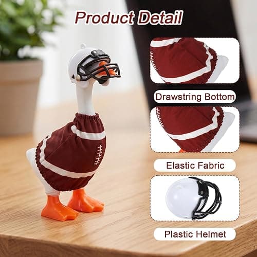 FNANJWQ 7 Inch Mini Desk Goose Outfits, Football Tabletop Goose Rugby Clothes & Helmet Desk Costumes Accessories Magnetic Geese Statue Key Holder Clothes for Table Decoration thumbnail 4