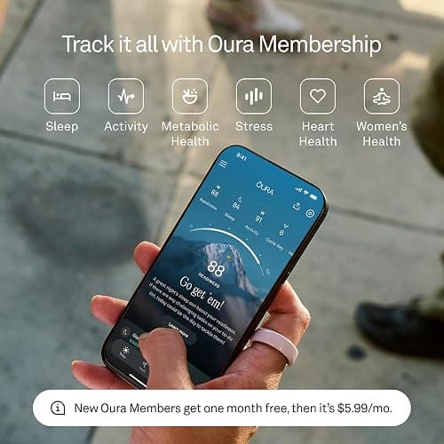 OURA Ring 4 Smart Ring - Ceramic Midnight - Size 7 | Sleep, Activity, Women’s Health, AI Advisor, Up to 8 Days of Battery Life, Size Before You Buy, Android & iOS Compatible thumbnail 6