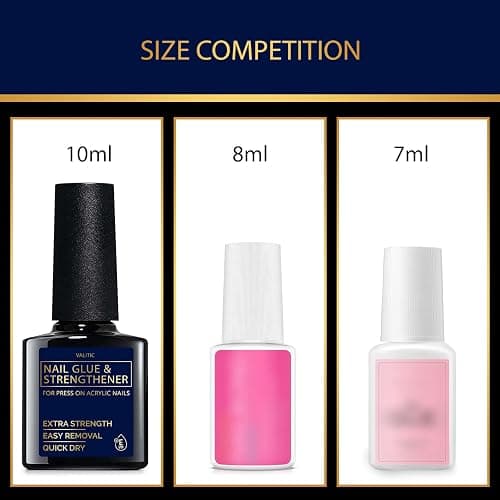 Valitic Strong Nail Glue and Strengthener - Quick Dry Brush On Gel for Long Lasting Nails - Adhesive Bond for False Nails - Strengthener for Nail Tips - 1 PACK thumbnail 5