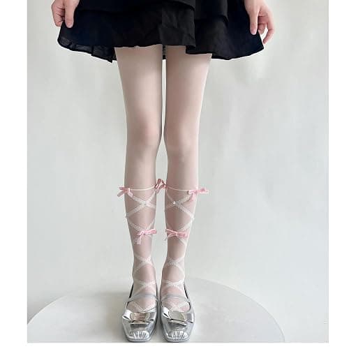 Benefeet Sox Womens Sheer Tights High Waist Sexy Lace Pantyhose Transparent Stockings Nylon Silk See Through Thin Long Socks thumbnail 5