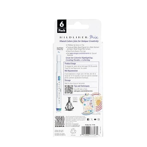 Zebra Pen Mildliner Mix Dual Color Highlighter Marker Set, Chisel Tip, No Bleed, Ideal for Bible Highlighting, Journaling, Note-Taking, School and Office Supplies, Assorted Colors, 6-Pack (77706) thumbnail 8