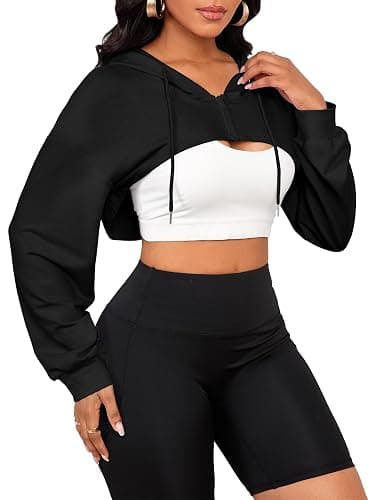 LovelyWholesale Women Cropped Hoodie Zip Up Long Sleeve Crop Top Sweatshirts thumbnail 4