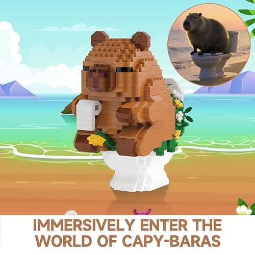 MJDDJA Capy-bara Mini Building Blocks for Kid,Party Favors for Kid 10-14,Micro Blocks Capy-bara Gift for Boys Girls, Gifts for Women or Men (M3147) thumbnail 5