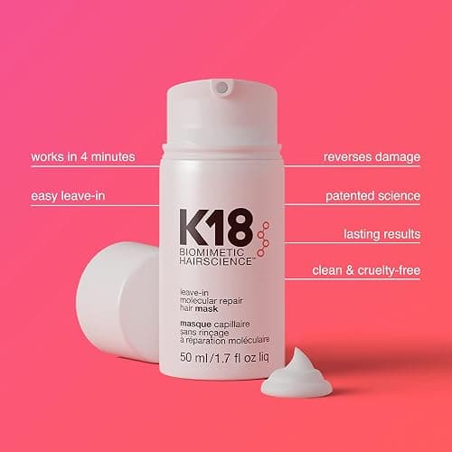 K18 Leave-In Molecular Hair Mask, Repairs Dry or Damaged Hair, Reverse Hair Damage from Bleach, Color, Chemical Services & Heat thumbnail 2