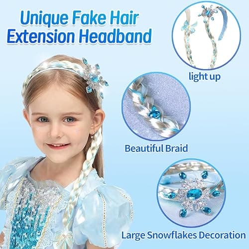 CVNHMG Princess Dress for Girls | Sparkly Cape & Crown | Ages 3-10 | Birthday, Halloween, Party Costume thumbnail 3