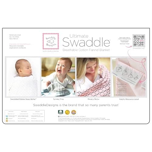 SwaddleDesigns Large Receiving Blanket, Ultimate Swaddle for Baby Boys, Girls, Softest US Cotton Flannel, Best Shower Gift, Made in USA, Lavender Mod Circles (Mom's Choice Award Winner) thumbnail 6