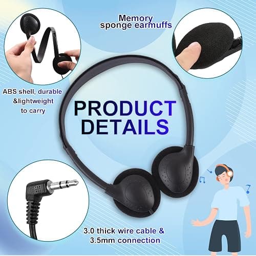 CN-Outlet Wholesale Kids Headphones in Bulk 25 Pack for School Classroom Students Children and Adults - Black thumbnail 4