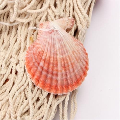 Rosoz Nature Fish Net Wall Decoration with Shells, Ocean Themed Wall Hangings Fishing Net Party Decor for Pirate Party,Wedding,Photographing Decoration thumbnail 5