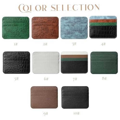 DJAFS Personalized Gold Silver Initial letters Credit Card Holder Wallet for women, Cute PU Leather Ultra Minimalist Wallet, Thin Slim Card Case Protector, Business Front Pocket Wallets for Men thumbnail 6