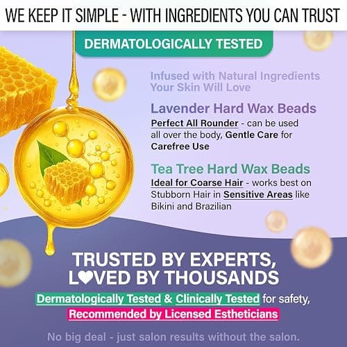 Tress Wellness Waxing Kit for Sensitive Skin – Safe for Face & Skin, Prep & Aftercare Wipes, Easy to Use – At-Home Kit for Face, Bikini, Brazilian & Full Body - Black, No Display thumbnail 4