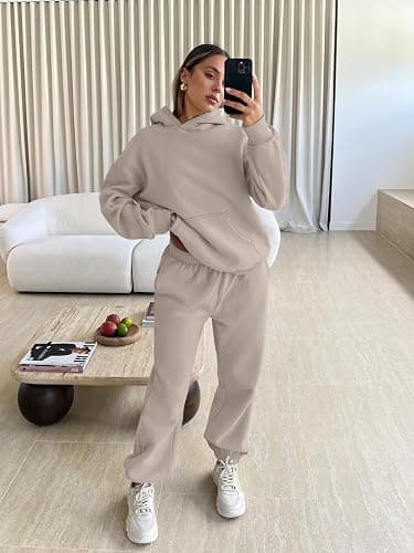 Trendy Queen Sweatsuits Women 2 Piece Outfit Two Piece Lounge Sets Hoodies and Sweatpants Fall Fashion Clothes 2025 Tracksuit thumbnail 5