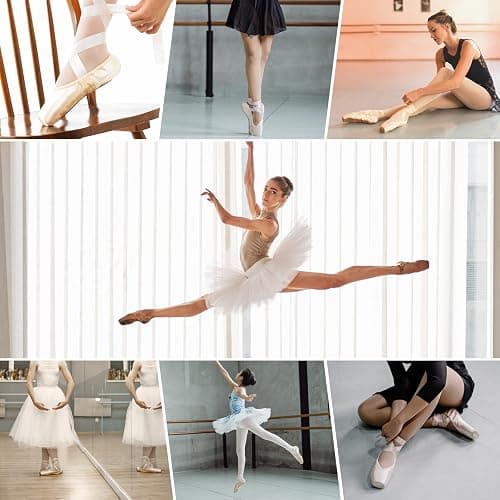 DoGeek Satin Pointe Shoes for Girls and Ladies Professional Ballet Dance Shoes with Ribbon for School or Home thumbnail 7