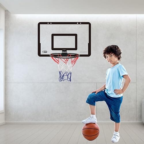 Indoor Basketball Hoop for Kids, Wall Mounted Basketball Hoop Set with Rack, Pump and Net, Sport Game Toys for 5 6 7 8 9 10 11 12+ Year Old Boys Girls Teens Adults thumbnail 2