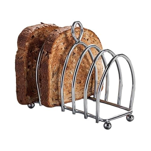 Kilo BA51 Victorian Design Chrome 6 Slice Toast Rack with Ball Feet and Loop Carry Handle - Image 1